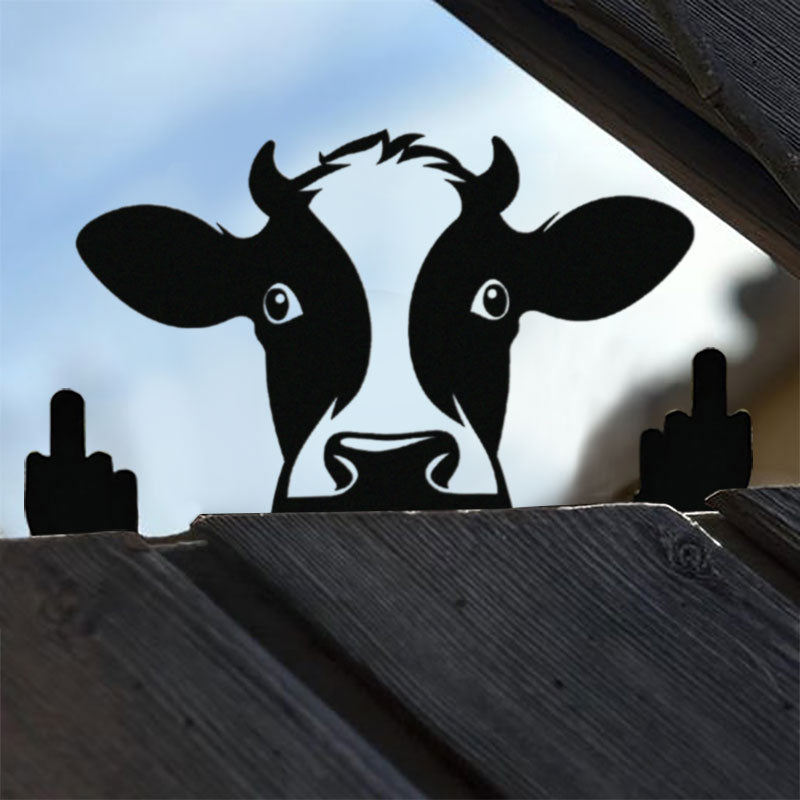 Peeping Animal Middle Finger Metal Art