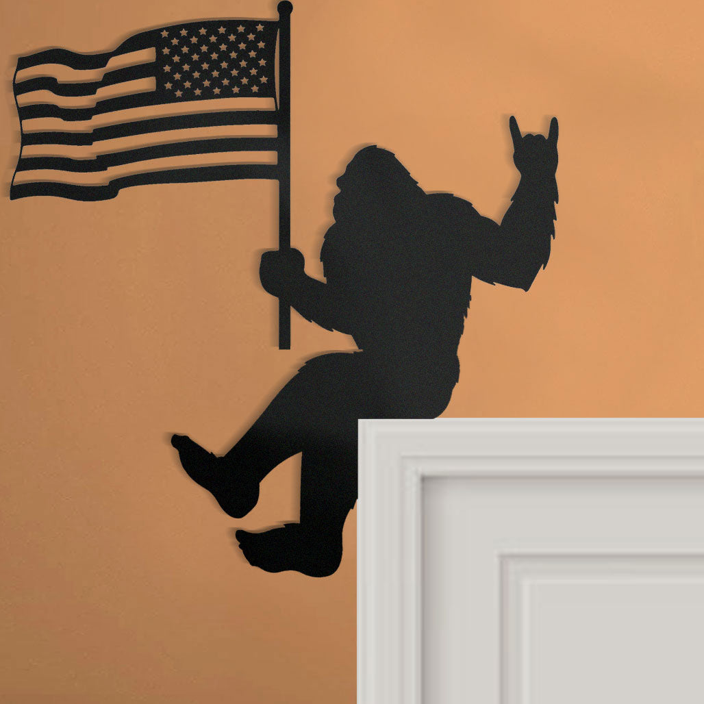Bigfoot door frame top decoration metal art