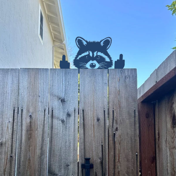 Peeping Animal Middle Finger Metal Art
