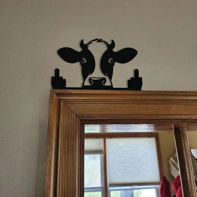 Peeping Animal Middle Finger Metal Art