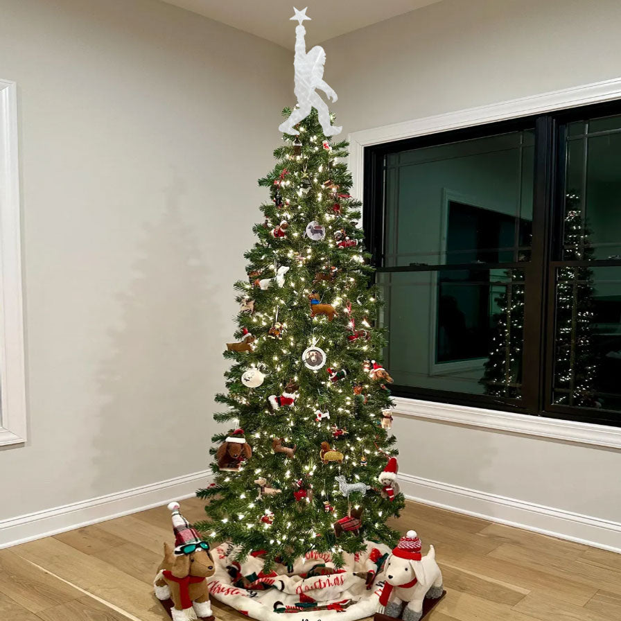 Bigfoot Christmas Tree Topper Metal Art