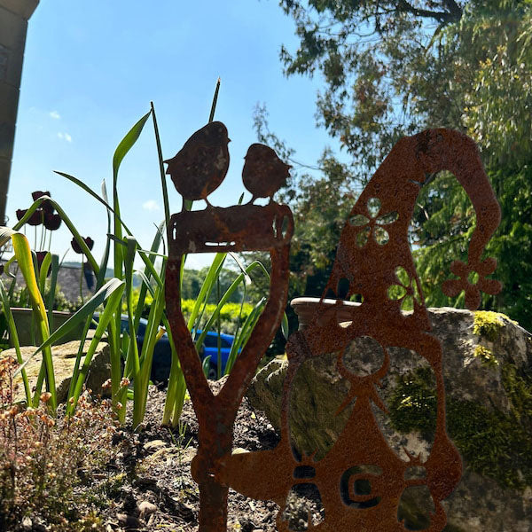 Gnome Rustic Garden Metal Stakes