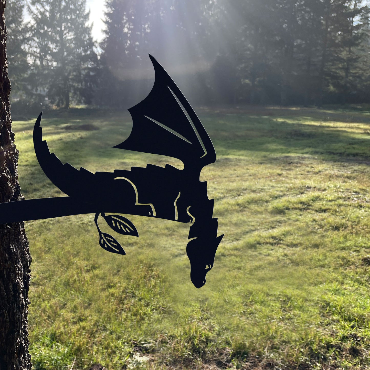 Dragon Tree Stake Metal Art