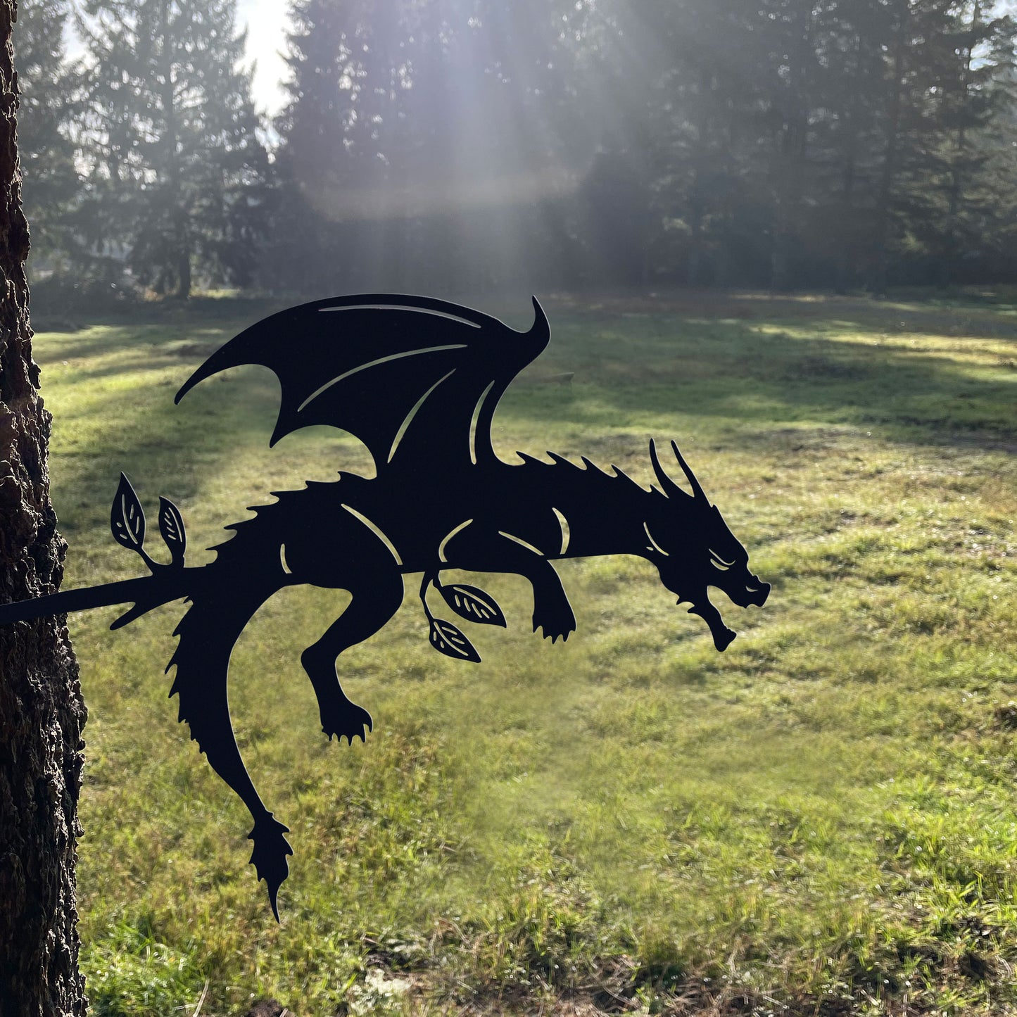 Dragon Tree Stake Metal Art