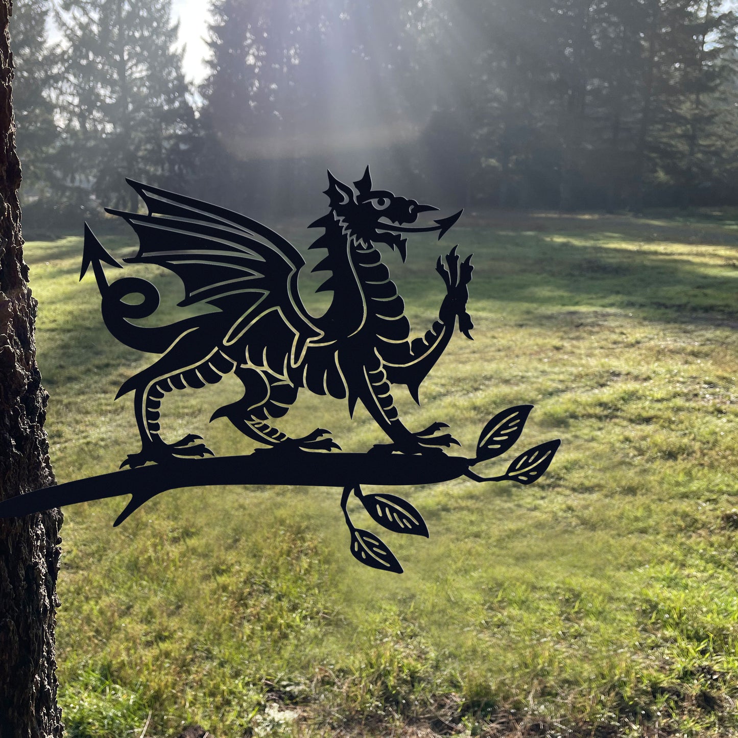 Dragon Tree Stake Metal Art