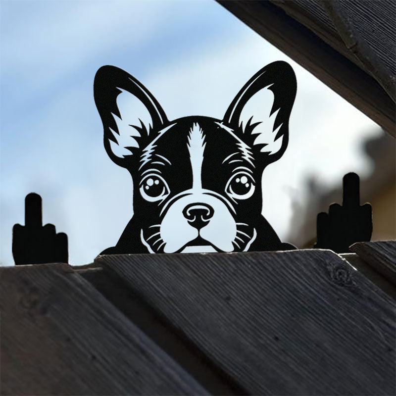 Peeping Animal Middle Finger Metal Art