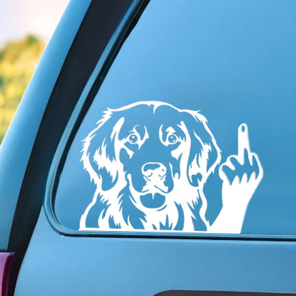 Animal middle finger car decal