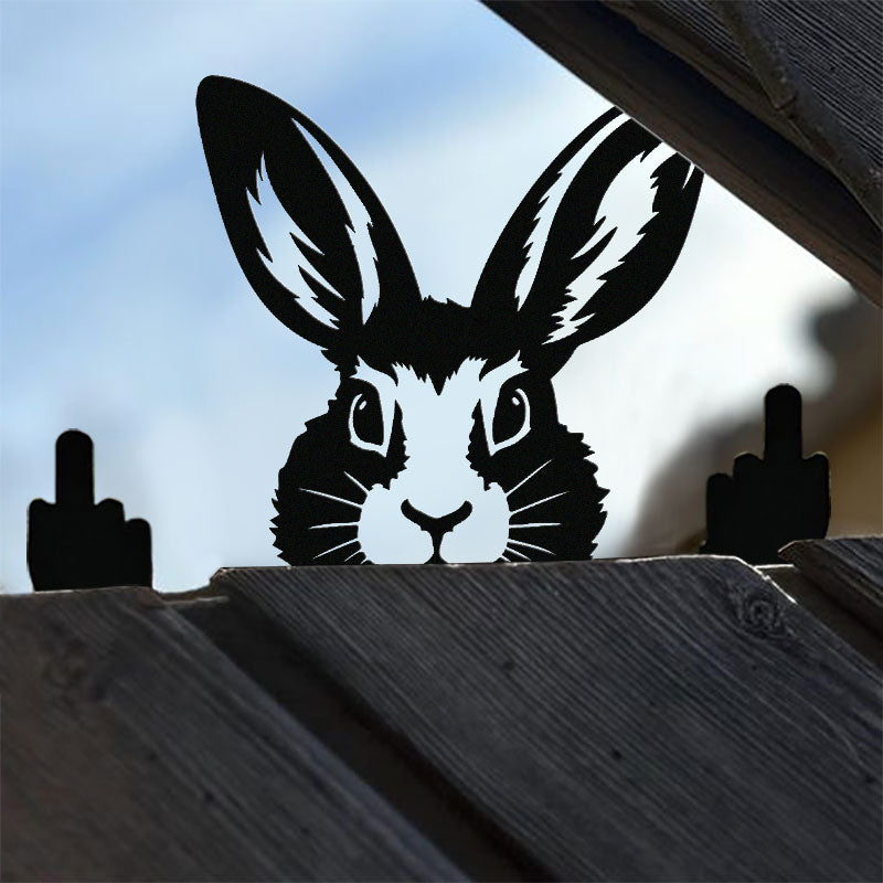 Peeping Animal Middle Finger Metal Art