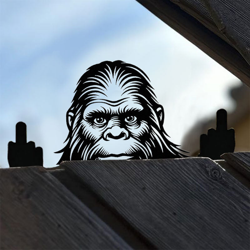 Peeping Animal Middle Finger Metal Art