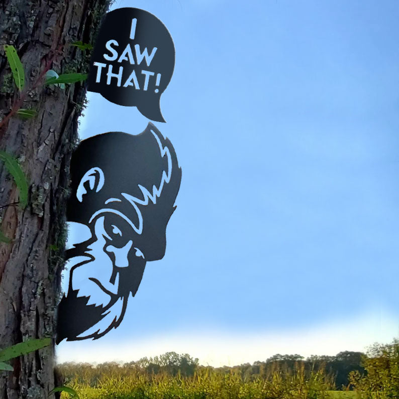 Bigfoot Peekaboo Metal Art