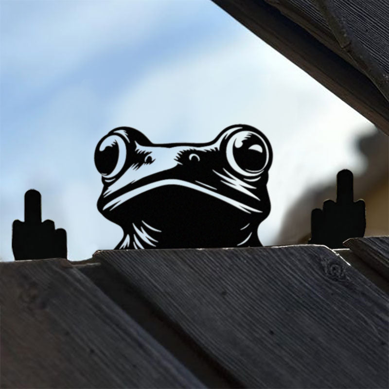 Peeping Animal Middle Finger Metal Art