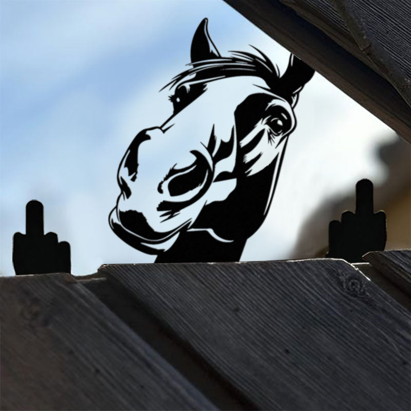 Peeping Animal Middle Finger Metal Art