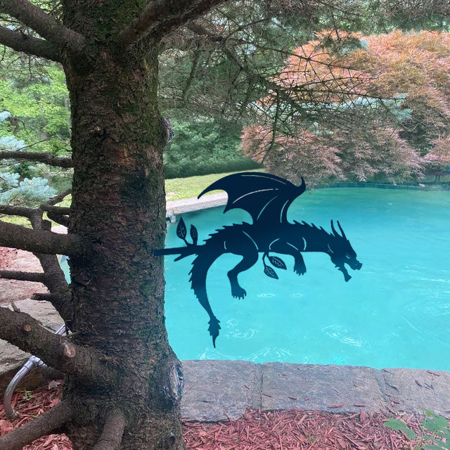 Dragon Tree Stake Metal Art