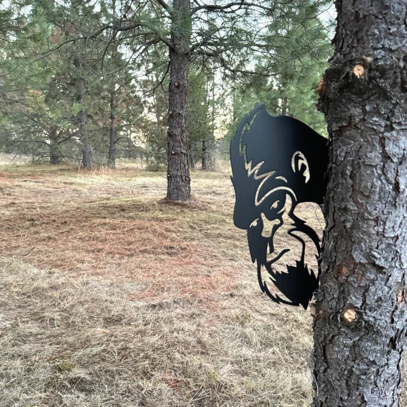 Peeping Bigfoot Metal Art