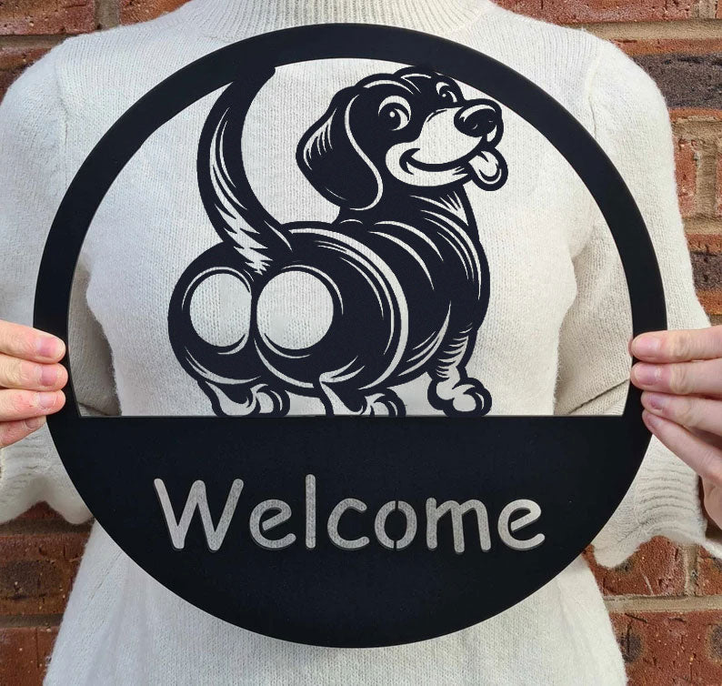 Dog Butt Welcome Sign