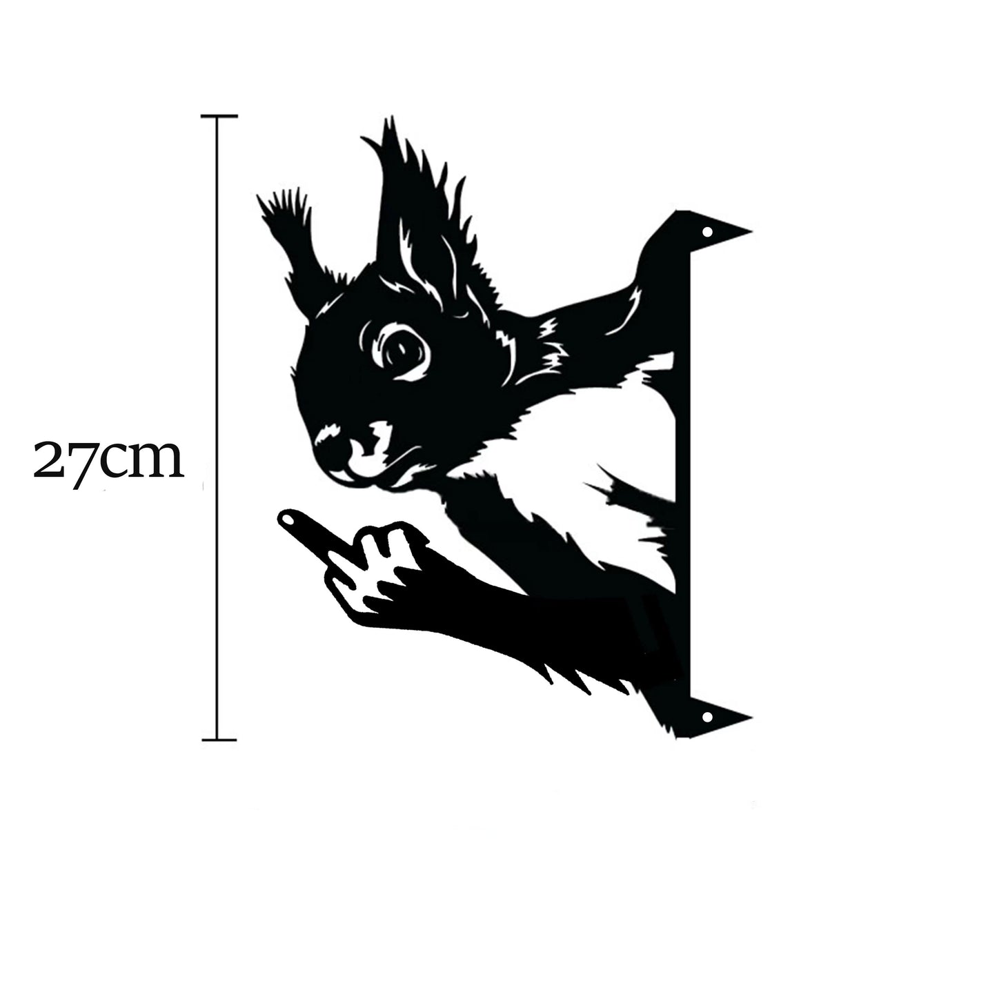 Squirrel Middle Finger Metal Art