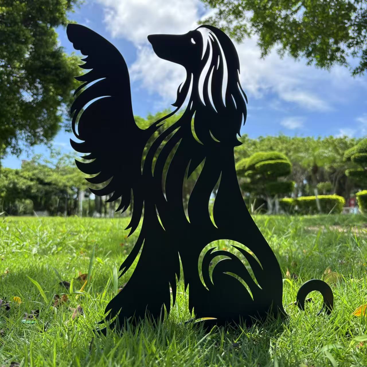 Dog High Five Metal Garden Stake