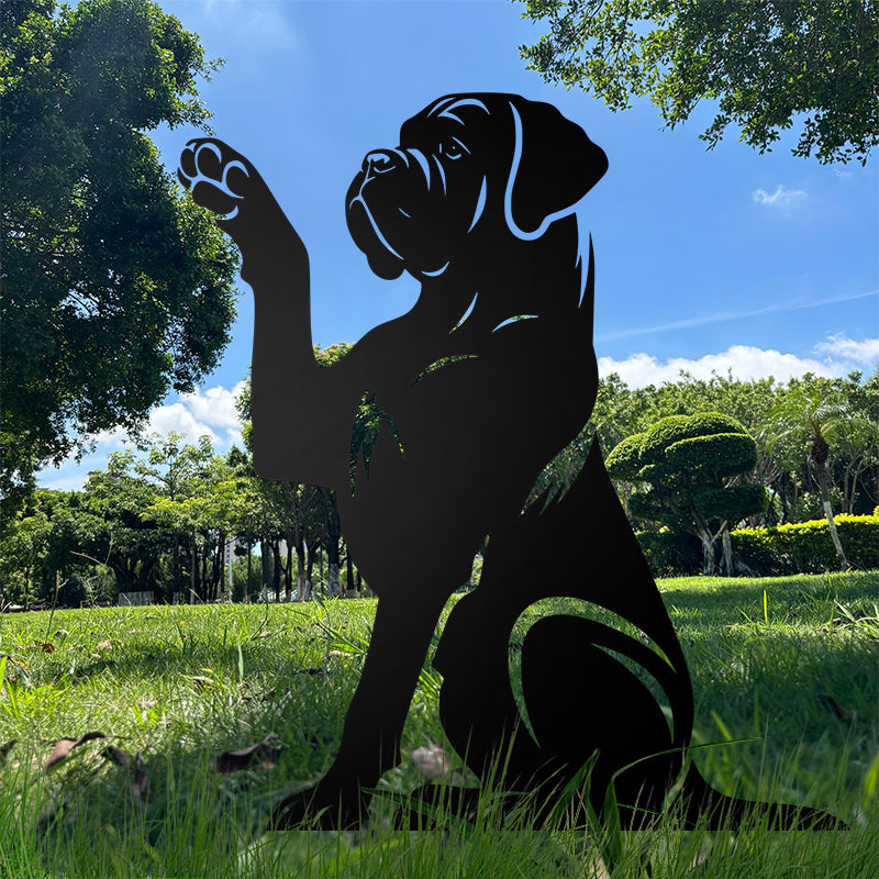 Dog High Five Metal Garden Stake