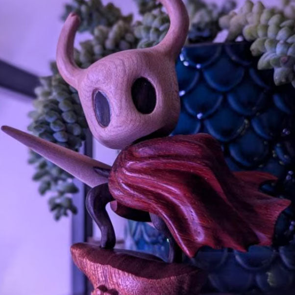 Hollow Knight Inspired Walnut Wood Sculpture