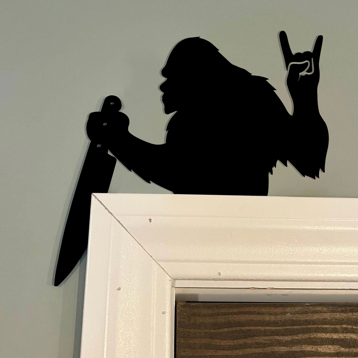 Scary bigfoot metal art
