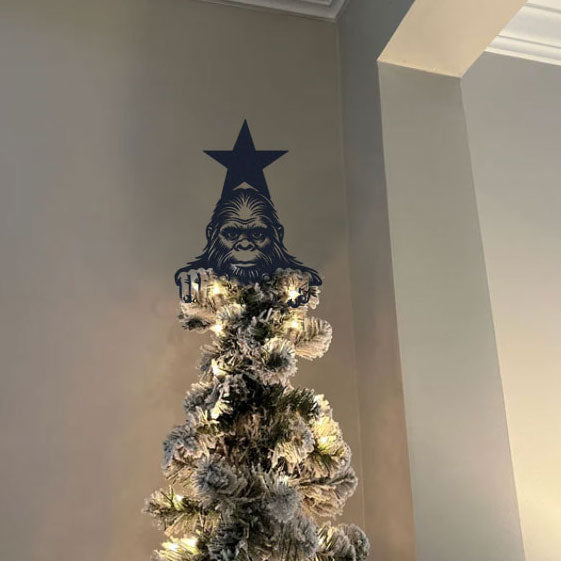 Animal Peeping Christmas Tree Metal Topper