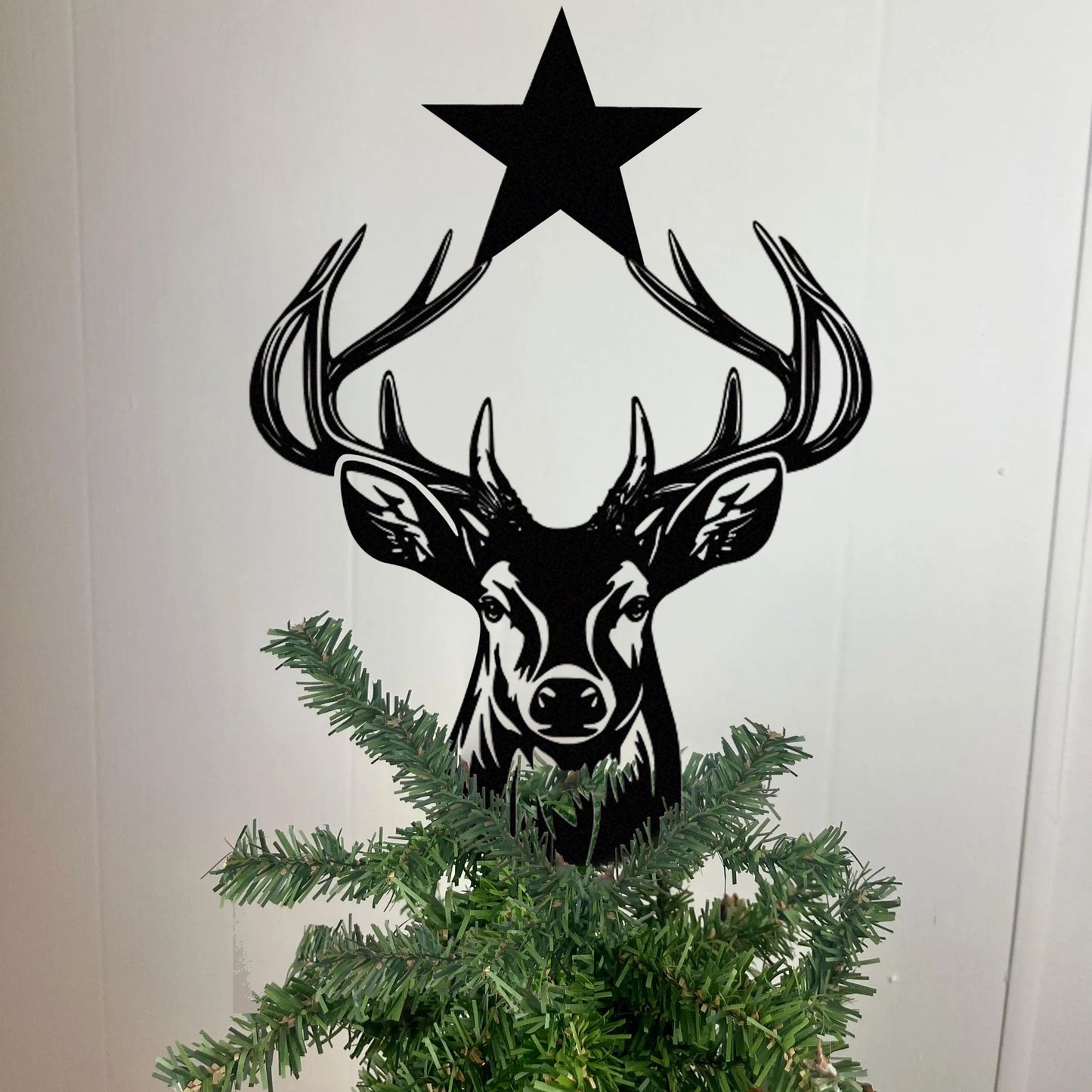 Animal Peeping Christmas Tree Metal Topper