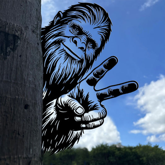 Peeping Bigfoot Metal Art