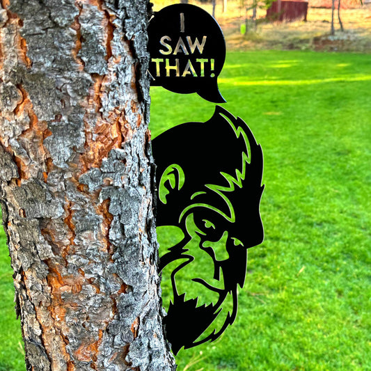 Bigfoot Peekaboo Metal Art