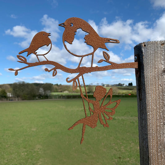 Robin and the Fairies Metal Art