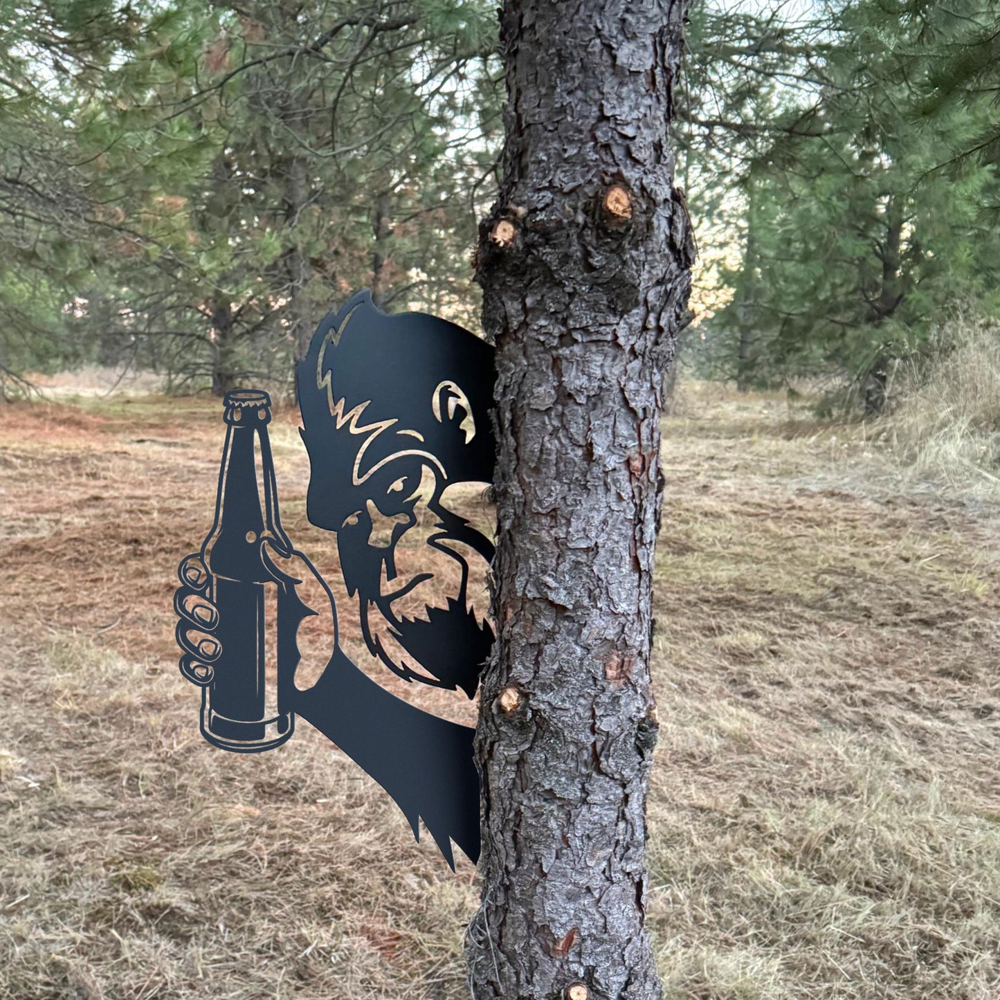 Beer-drinking Peeping Bigfoot