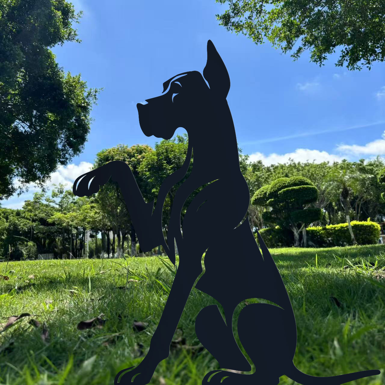 Dog High Five Metal Garden Stake