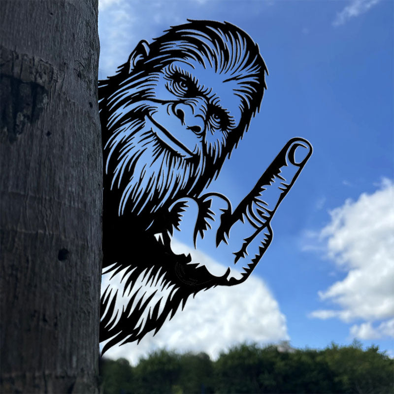 Peeping Bigfoot Metal Art