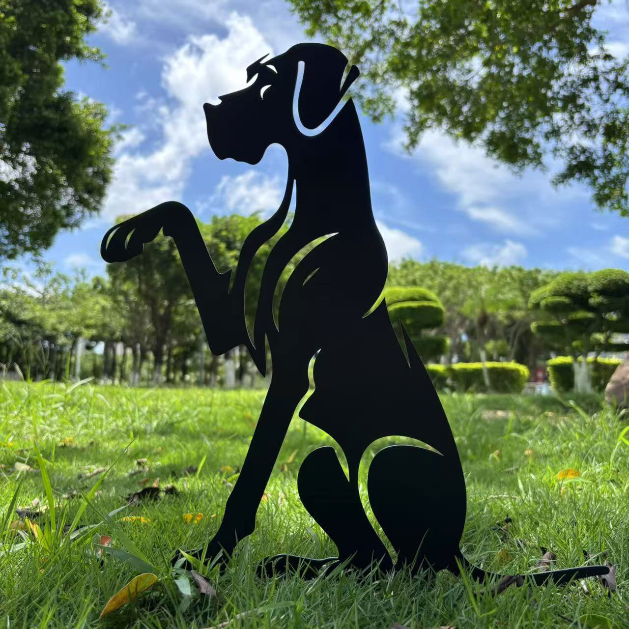 Dog High Five Metal Garden Stake