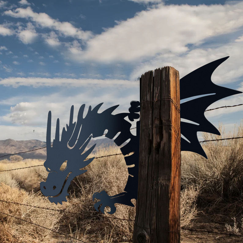 Dragon Peeping Metal Art