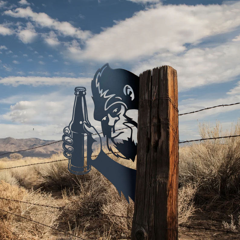 Beer-drinking Peeping Bigfoot