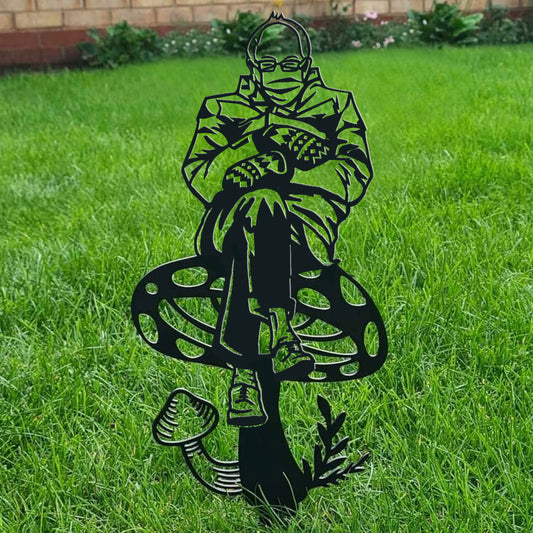 Grumpy Bernie Garden Gnome Metal Art