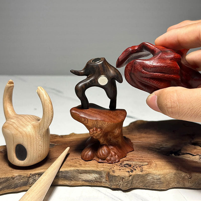 Hollow Knight Inspired Walnut Wood Sculpture