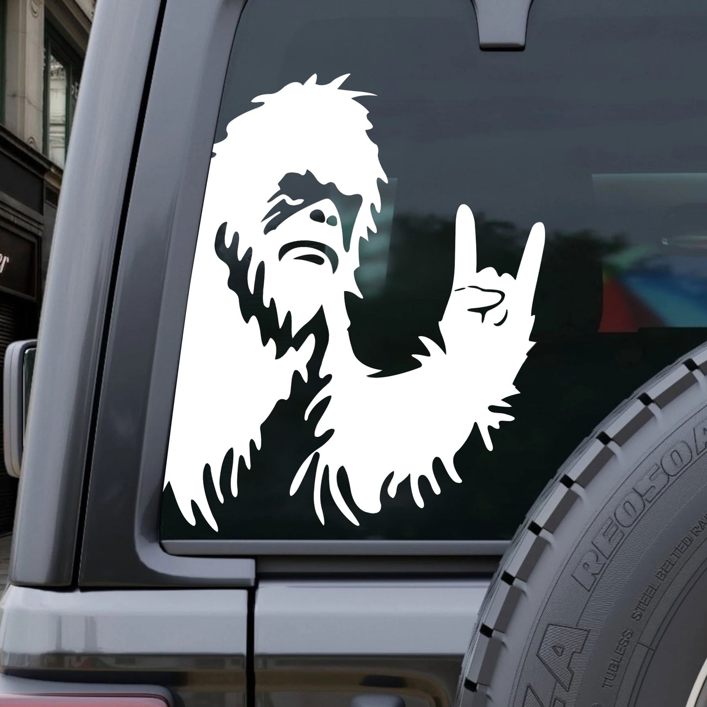 Bigfoot middle finger car sticker