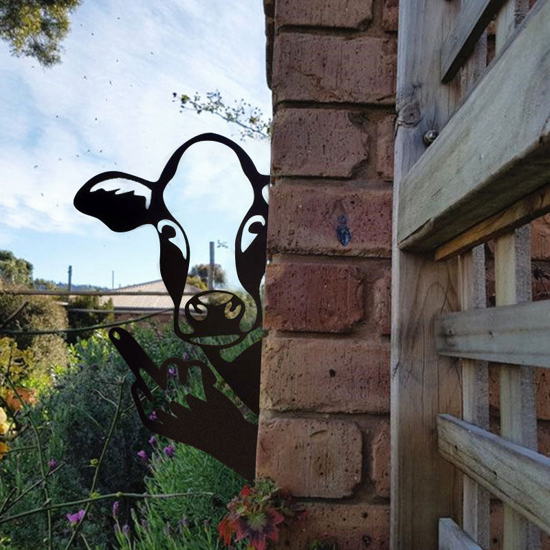 Cow Middle Finger Metal Art