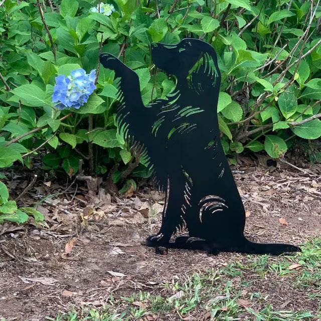 Dog High Five Metal Garden Stake