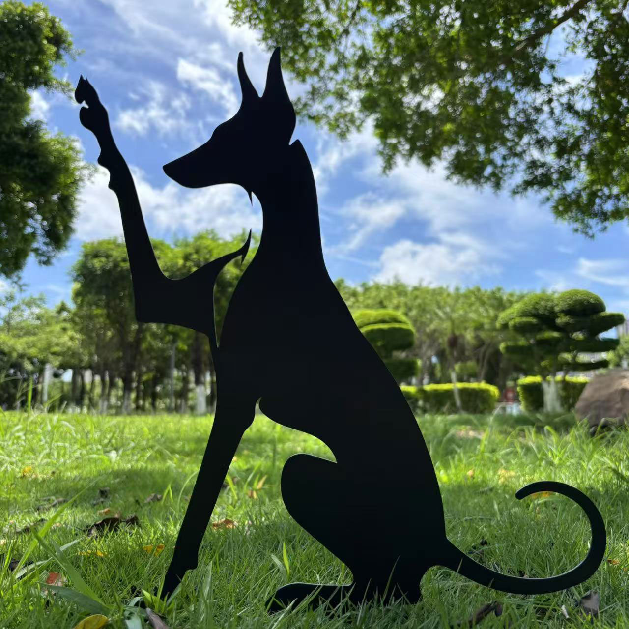 Dog High Five Metal Garden Stake