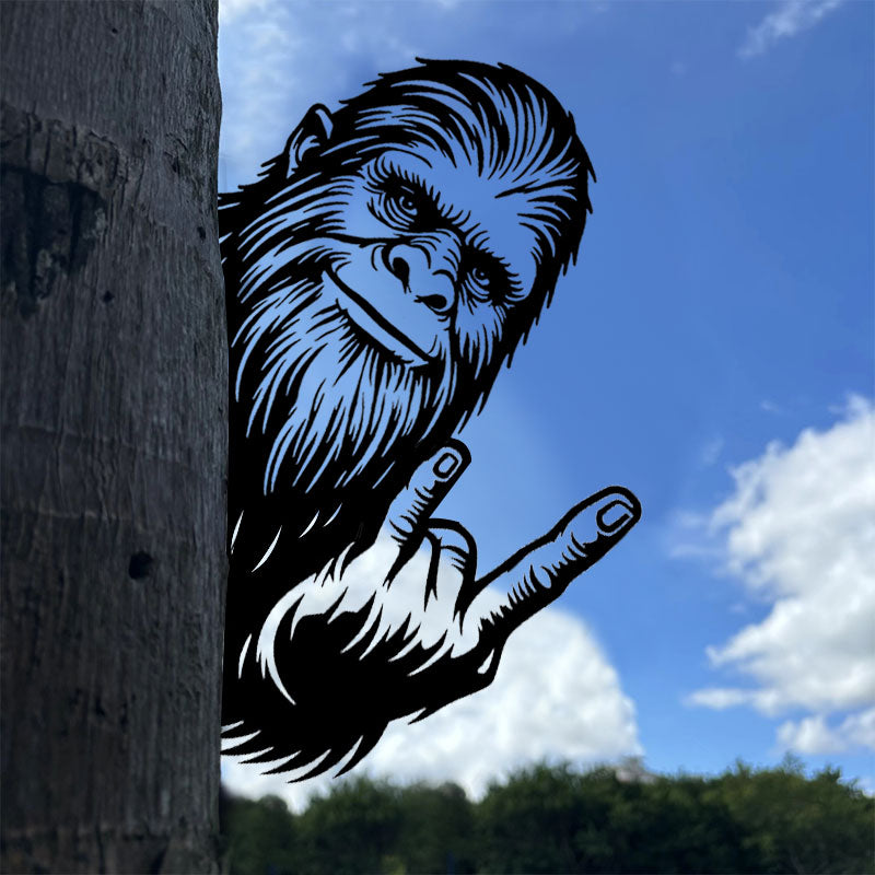 Peeping Bigfoot Metal Art