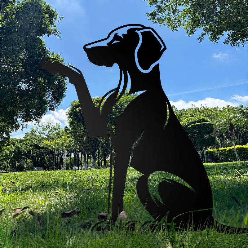 Dog High Five Metal Garden Stake