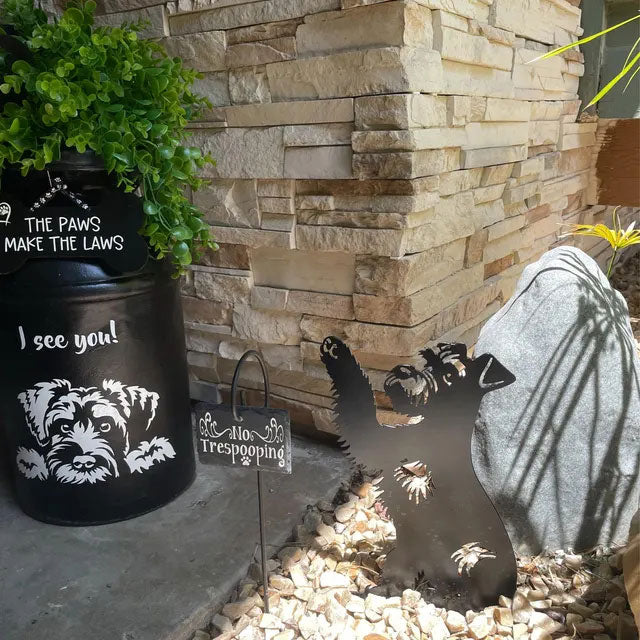 Dog High Five Metal Garden Stake