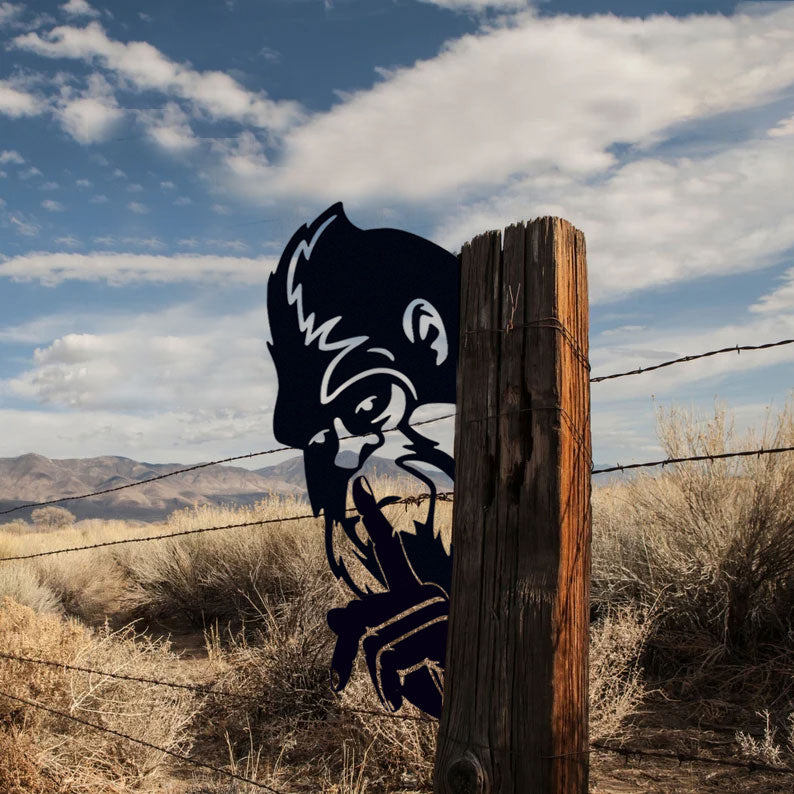 'Shh' Bigfoot Peeping Metal Art