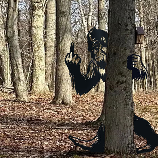 Metal Bigfoot giving the middle finger