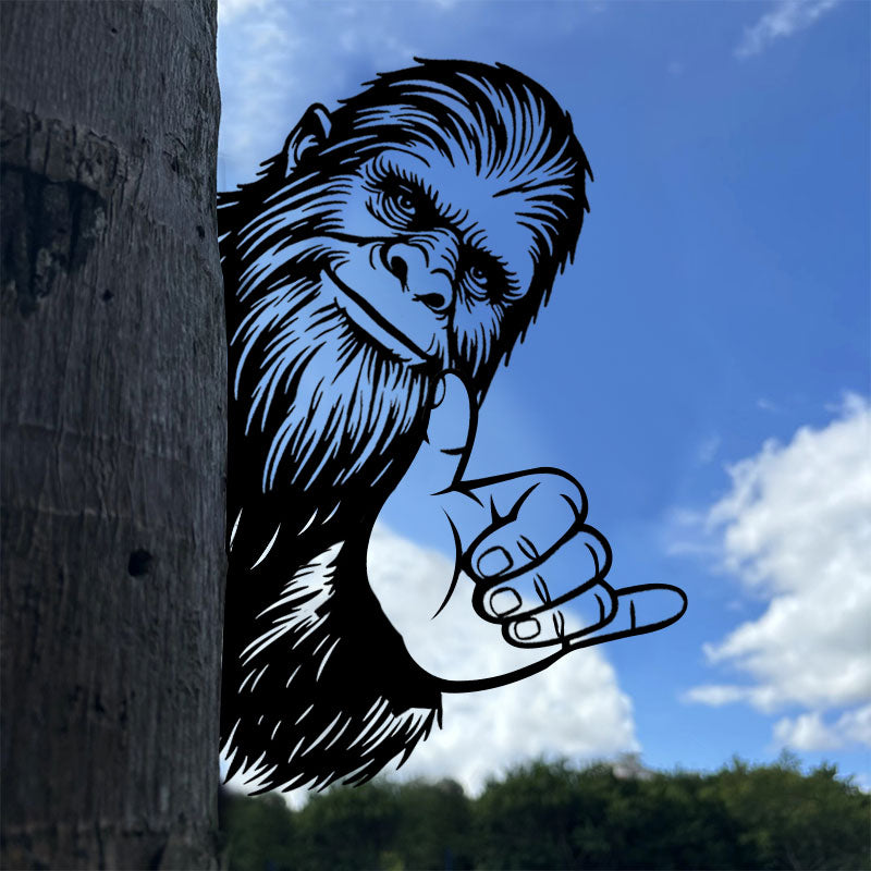 Peeping Bigfoot Metal Art