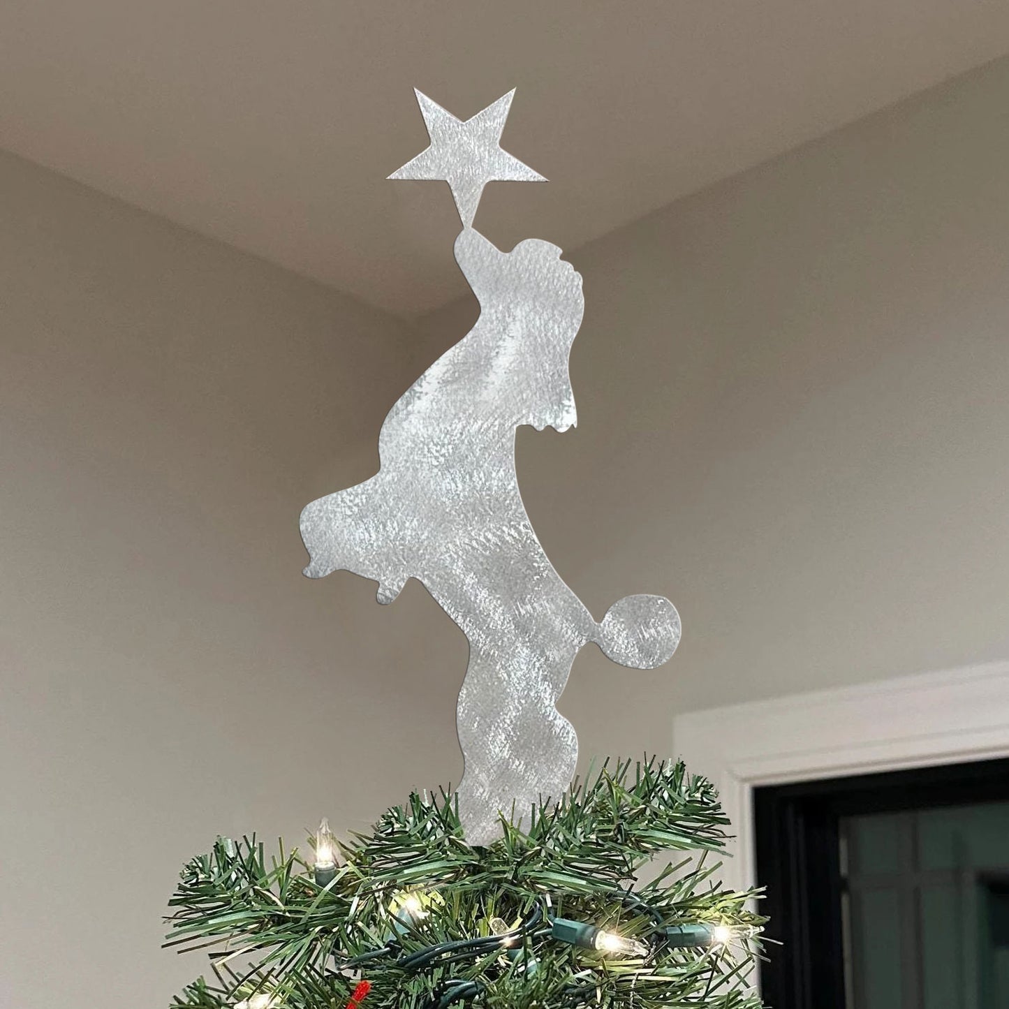 Animal Christmas tree metal topper with star