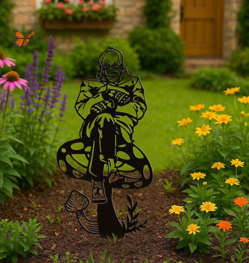 Grumpy Bernie Garden Gnome Metal Art