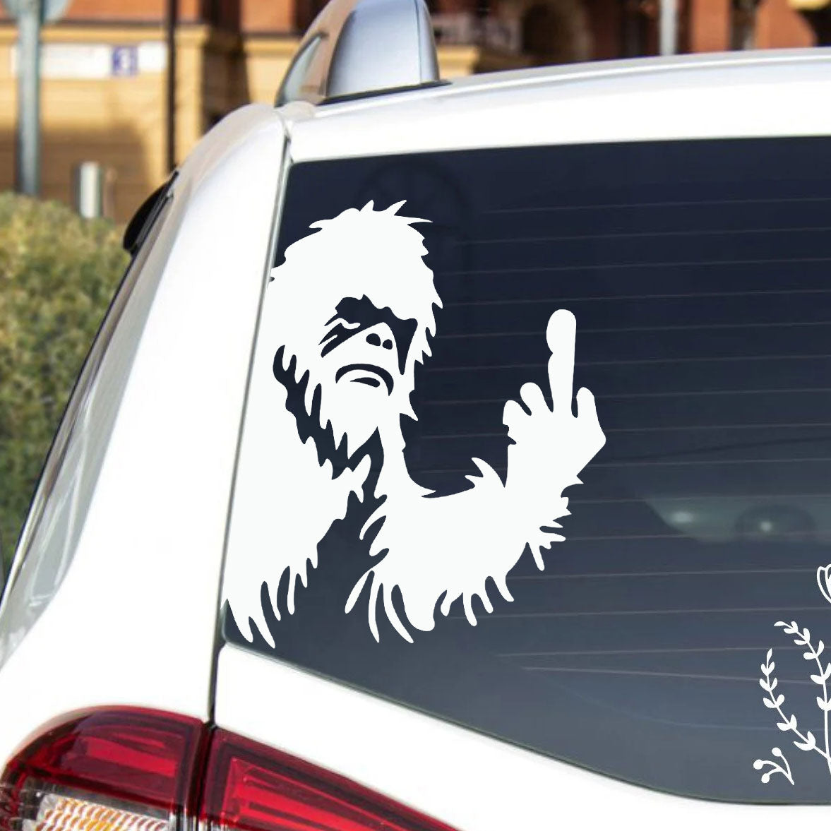 Bigfoot middle finger car sticker